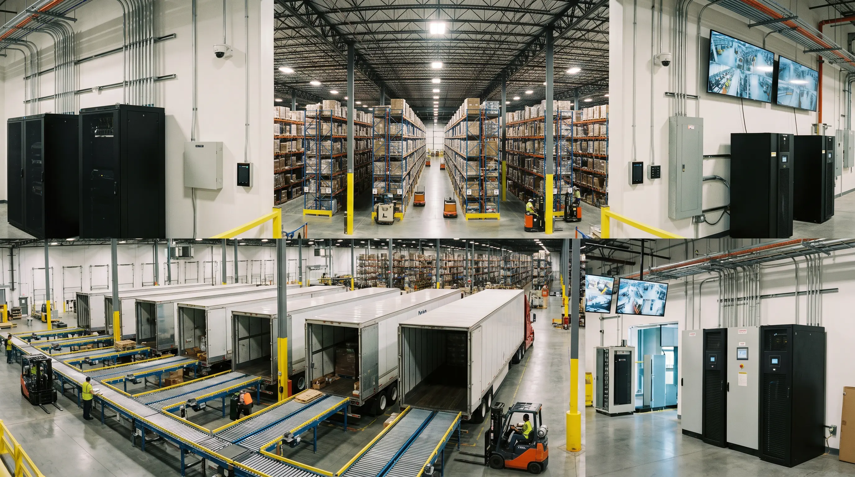 Integrated warehouse infrastructure scene